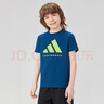 阿迪达斯 （adidas）2025新款短袖儿童T恤夏季户外运动休闲百搭短袖 蓝+绿  152 实拍图