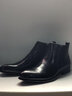 VQGT新款男士高帮皮鞋英伦尖头皮靴头层牛皮男靴短靴拉链加绒马丁靴 黑色 加绒 38 实拍图