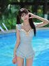 麓格立泳衣女新款高级绝美连体聚拢小胸遮肚显瘦海边度假泡温泉泳衣 浅蓝色泳衣均码【建议80-115斤】 实拍图