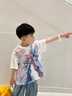 G.DUCKKIDS小黄鸭童装男童套装夏季2025儿童衣服宝宝潮酷太空人短袖两件套潮 太空人套装 米白色geioqgg 100 建议2~3岁【 90-100cm】 实拍图