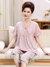 浪莎中老年妈妈睡衣女春秋莫代尔冰丝薄款短袖七分裤大码家居服套装 实拍图