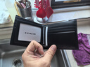 蔻驰（COACH）【品牌直供】男士短款折叠钱包卡包黑色皮革CR957BLK 实拍图