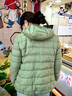 鸭鸭（YAYA）佟丽娅同款轻薄羽绒服女新款秋冬季休闲短款连帽保暖轻便韩版外套 抹茶绿色 XL 实拍图