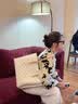 纳维凯尔（Navigare）【爆】意大利小帆船包轻奢侈老花托特包大容量手提女包单肩斜挎包 米白色 实拍图