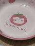 草莓餐具陶瓷一人食碗盘饭碗少女碗碟套装可爱家用手柄烤盘高颜值 草莓猫7英寸护边盘【1个装】 实拍图