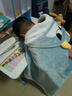 睡眠博士小学生午睡毯 A类午睡毯 自带大兜帽可收纳遮光毯子 140*85cm 实拍图