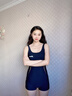 特步泳衣女2026年新款专业连体平角泡温泉大码游泳馆专用竞速游泳衣 黑色连体平角 L 【身高157-167cm/体重50-57kg】 实拍图