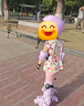 斯威（SWAY）轮滑鞋儿童溜冰鞋男女童初学套装中小学滑轮滑冰旱冰鞋成人直排轮 莫紫八轮全闪+头盔护具+一体支架 S (适合3-5岁)平时鞋码25-30 实拍图