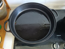 铁仕达（Telssida）双耳铸铁平底锅加厚生铁锅烙饼锅不粘无涂层煎锅水煎包锅老式饼铛 35cm(玻璃盖) 实拍图