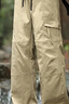 Homlean美式户外工装裤男春夏季宽松阔腿机能直筒防水长裤子HT02卡其L 实拍图