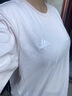 adidas情侣休闲纯棉上衣圆领短袖T恤男女夏季阿迪达斯官方轻运动 米白 L 实拍图