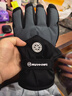 目丸保暖手套男女户外冬天骑行防寒风加绒厚触屏女防水冬季棉滑雪手套 4#雪花圆标黑色（拼色男款） 实拍图