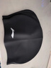 李宁（LI-NING）泳帽男女加大护耳护长发游泳帽不勒头舒适防水硅胶成人泳帽4121黑 实拍图