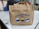 莱枢汇帆布手提包袋宝妈简约小巧手拎包通勤加厚上班便当饭袋 小熊手提包卡其色 实拍图