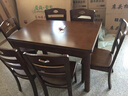 南之安 (顺丰速发)餐桌全实木餐桌椅组合6人长方小户型简约橡胶木长方桌 胡桃色 1.2m *0.7 一桌6椅全实木 实拍图