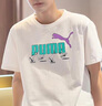 彪马（PUMA）t恤男短袖 2025夏季新款时尚上衣印花T恤纯棉半袖宽松圆领短袖男 白色/店长推荐 M 实拍图