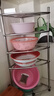 多层脸盆架不锈钢洗脸盆架子收纳三角架浴室卫生间落地置物架厨房 5层(底层加高) 实拍图