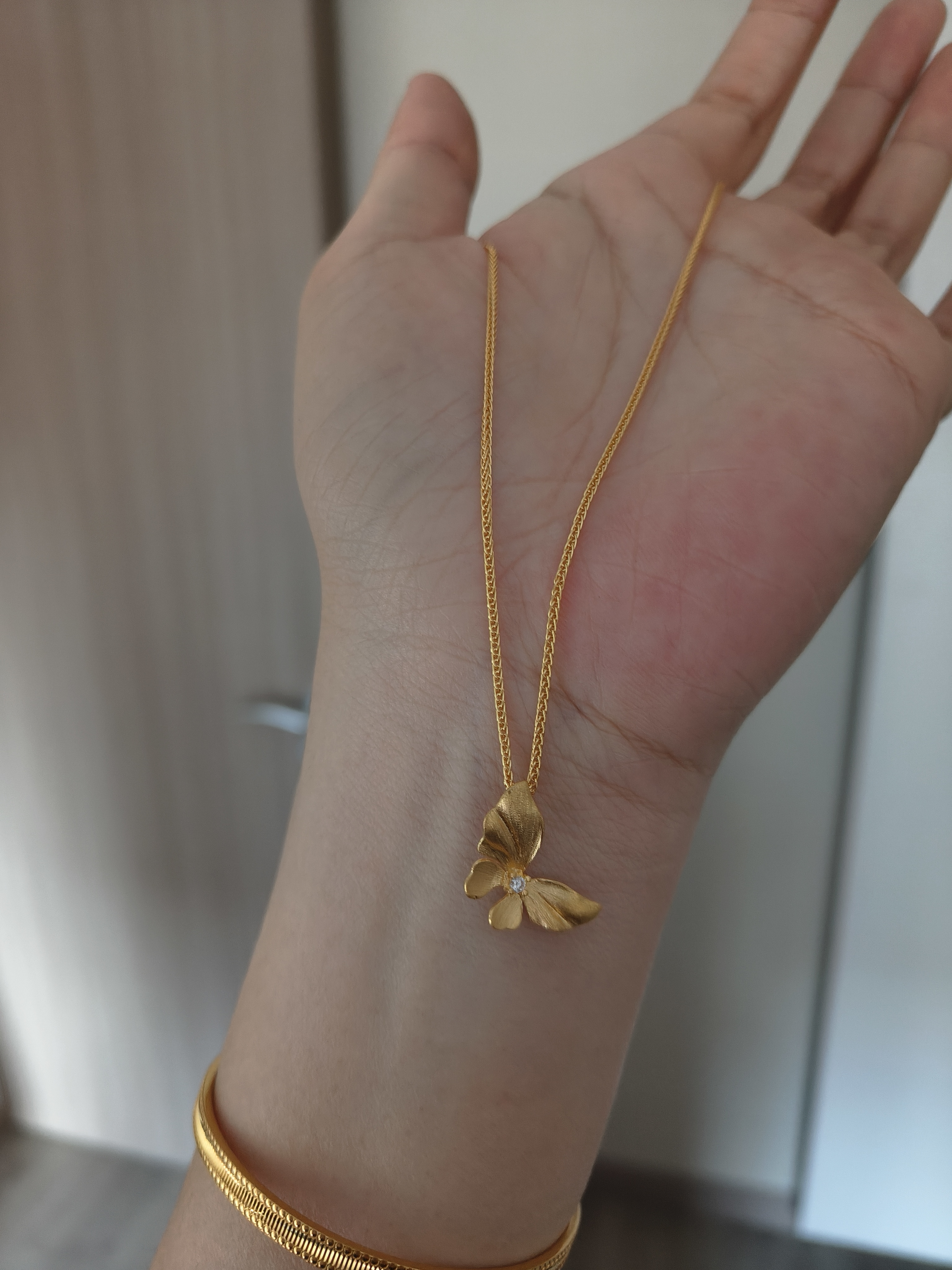 周六福5G工艺黄金项链幸福双环七夕礼物计价A0610116 约4.36g 40+5cm  实拍图
