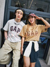 Gap男女装夏季拼接logo圆领短袖T恤宽松上衣460841 卡其色 185/104A(XXL) 亚洲尺码 实拍图