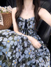 舒芳蝶（shufangdie）法式复古油画风碎花吊带连衣裙两件套装女夏小个子收腰高级感长裙 吊带裙+开衫【套装】 M 实拍图