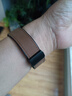 适用小米手环8pro新款折叠扣真皮表带9pro智能手表表带红米watch5运动时尚个性redmiwatch4透气ins 深棕色【疯马纹折叠扣硅胶真皮】 适用：小米手环9Pro表带 实拍图