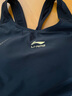 李宁（LI-NING）泳衣女专业训练连体平角游泳衣女士时尚大码泳装011 黑金 L  实拍图