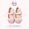 芭比童鞋春秋儿童皮鞋可爱撞色女童公主风小皮鞋时装鞋DA6039粉色30码 实拍图