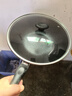 美的（Midea）不粘锅炒锅 平底电磁炉炒锅 燃气灶专用锅 明火通用炒菜锅铝合金 【加大口径】黑灰色+玻璃盖 30cm 实拍图