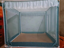 南极人宝宝防摔蚊帐架1.8x2米三开门蒙古包蚊帐架1.5x2米双人家用床围栏 雪泽-深海蓝【宝宝防摔款】 1.8*2.0m烤漆支架(送风扇杆) 实拍图