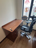 美怡轩实木书桌书柜一体学生电脑桌简约家用办公桌卧室写字桌儿童学习桌 胡桃色#单书桌【带储物柜】 120cm*60cm*75cm 实拍图