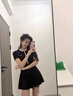 Keep泳衣女士连体裙式专业游泳衣保守大码温泉泳装 599 黑色 XXL 实拍图