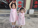 戴维贝拉（DAVE＆BELLA）女童连衣裙纯棉宝宝裙子小童公主裙夏装薄款童裙新款小童衣服 粉色【现货】 120 cm（建议身高110-120cm） 实拍图