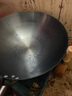 洽硕传统老式章炒菜铁锅圆底无涂层物理不粘锅炒锅家用大勺燃气灶锅具 36cm单锅+铲+盖（已开锅） 36cm 实拍图