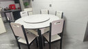 丰舍 餐桌 岩板餐桌简约现代可变圆桌伸缩折叠家用实木饭桌餐桌椅组合 黑白色【雪山白哑光12MM岩板】 1.35米 一桌六椅【升级四轨】 实拍图