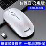 飞利浦（PHILIPS） 无线鼠标可充电式办公家用静音台式电脑笔记本通用女生男士便携式蓝牙鼠标双模 白色（电池版） 实拍图