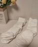 雅鹿无骨堆堆袜子女纯棉秋冬中筒袜白色松口月子袜勃肯鞋长袜6双 实拍图