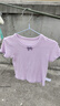 印品棉棉屋2件装夏季日系中小儿童装半袖上衣纯全棉a类女童宝宝短袖t恤外穿 纯色紫碎花短袖2件装 90 实拍图