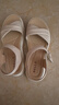 百丽（Belle）宽条带休闲凉鞋女商场同款真皮厚底凉鞋D6N2DBL5 米白 39 (245mm) 实拍图