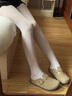 JIOESC白丝奶白色丝袜纯欲风成人女舞蹈袜日系萝莉学生jk薄连体打底裤袜 白色 天鹅绒面料100D 实拍图