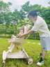 宝宝好V9-C遛娃神器双向高景观溜娃可坐可躺婴儿车轻便折叠宝宝遛娃车 网红奶油色+礼品三件套 实拍图
