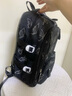 JCZS日系书包初中女生大容量高颜值ins风小众简约双肩背包高中大学生 黑色+挂饰加大加厚防水 实拍图