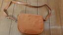 裘真头层植鞣牛皮休闲马鞍包复古简约单肩斜挎包女真皮小包 焦糖色 实拍图