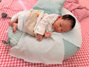 十月结晶婴儿斜坡枕棉面防吐奶呛奶躺靠睡觉哺乳练抬头可机洗0-1岁 山岚绿 实拍图