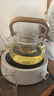 瓷牌茗茶具（cipaiming teaset） 电陶炉煮茶器煮茶壶茶炉家用小型电茶炉加厚耐热玻璃茶壶 竹柄煮茶壶+简约白电陶炉6彩把杯 实拍图