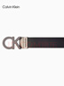Calvin KleinJeans男士真皮商务休闲ck双面金属字母带头牛皮革腰带皮带礼物 003-太空黑 100cm 实拍图