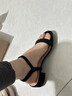 达芙妮高跟凉鞋女款夏季2025新款气质仙女粗跟一字带凉鞋外穿百搭鞋子女 黑色【后空款-跟高6cm】 37 实拍图