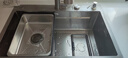 摩恩阳光系列厨房水槽大单槽洗菜盆一体盆304不锈钢台上中下家用洗碗水池 四孔集渣黑色水槽-圆形抽拉顶配 75*46CM 实拍图
