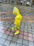 牧萌 儿童雨衣男女童带书包位宝宝幼儿园小学生雨鞋套装防水卡通雨披 活力黄恐龙 M码（建议身高95-105cm） 实拍图