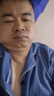 男士睡衣三件套夏季薄款云朵棉2025年新款短袖长裤夏天套装短裤 C302-2牛仔蓝 2XL （建议140-160斤） 实拍图