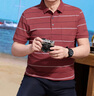 宝财羊爸爸装桑蚕丝短袖t恤男夏季条纹polo衫中老年人上衣服父亲节礼物 实拍图